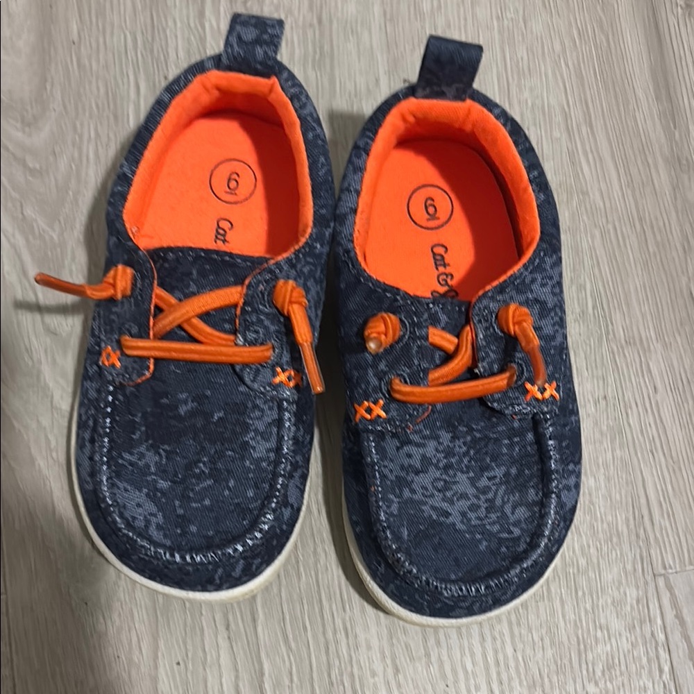 Cat & Jack Navy and Orange Kids Dress Shoes